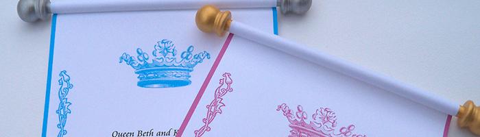 Princess scroll invitations