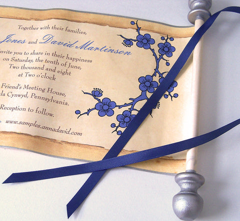 Paper scroll invitations