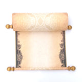 Blank Scroll in Brown and Gold for Hand Writing and Calligraphy, 8x20 Paper