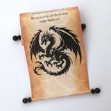 Personalized Dragon scroll, 8x20 in parchment paper, RPG fantasy scroll, sets of multiples
