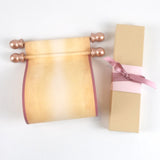 Blank scroll with color accents - 5 inches wide paper, handmade