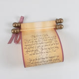 Vintage style custom printed scroll with gold accents, 5x13 paper, optional gift box