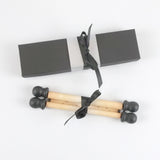 Elegant damask wedding invitation scrolls, black and silver, optional boxes