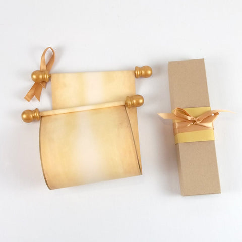Blank scroll with color accents - 5 inches wide paper, handmade