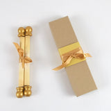 Vintage style custom printed scroll with gold accents, 5x13 paper, optional gift box