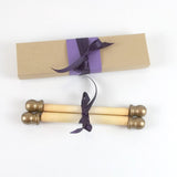 Vintage style custom printed scroll with gold accents, 5x13 paper, optional gift box