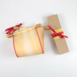 Blank scroll with color accents - 5 inches wide paper, handmade