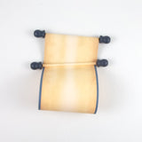 Rustic aged blank scroll for hand writing with navy accents, 5x12" paper