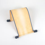 Rustic aged blank scroll for hand writing with navy accents, 5x12" paper