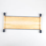 Rustic aged blank scroll for hand writing with navy accents, 5x12" paper