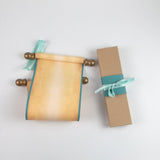 Blank scroll with color accents - 5 inches wide paper, handmade