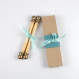 Vintage style custom printed scroll with gold accents, 5x13 paper, optional gift box