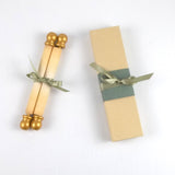 Vintage style custom printed scroll with gold accents, 5x13 paper, optional gift box