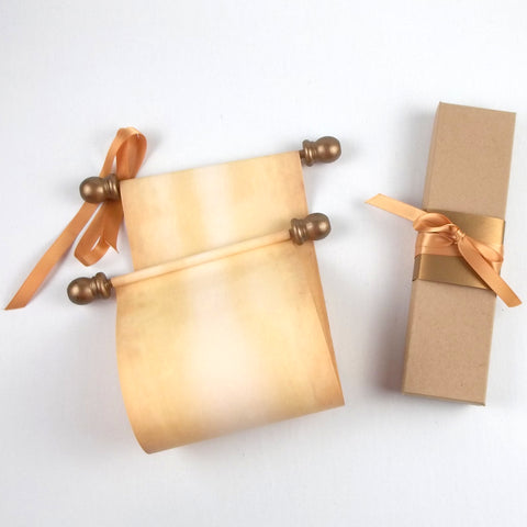 Rustic aged blank scroll for hand writing, 5x13" paper