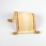 Royal crown and floral border on aged paper scroll, optional gift box