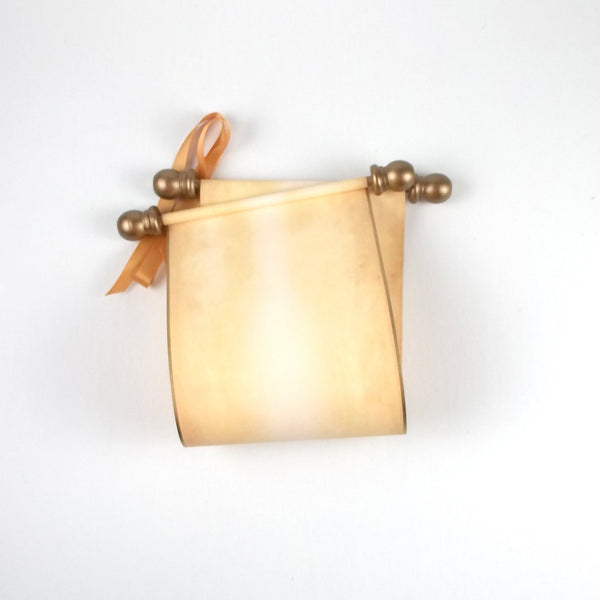 Blank scroll with color accents - 5 inches wide paper, handmade