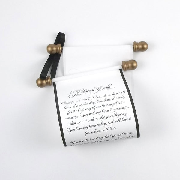Custom printed scroll, 5x13 white paper, with optional gift box