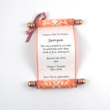 Customized Message Scroll, Regency Style, 5x12" paper, optional gift box