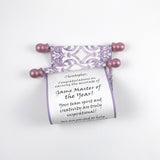Personalized Scroll with Decorative Damask, 5x12" paper, optional gift box