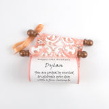 Personalized Scroll with Decorative Damask, 5x12" paper, optional gift box