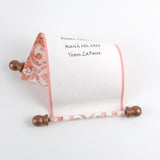 Personalized Scroll with Decorative Damask, 5x12" paper, optional gift box