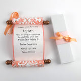 Personalized Scroll with Decorative Damask, 5x12" paper, optional gift box