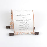 Personalized Scroll with Decorative Damask, 5x12" paper, optional gift box