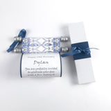 Personalized Scroll with Decorative Damask, 5x12" paper, optional gift box