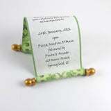 Customized Message Scroll, Regency Style, 5x12" paper, optional gift box