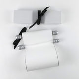 Blank white paper scroll with gift box for hand writing a personal message, 5x12" paper