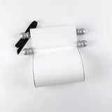 Blank white paper scroll with gift box for hand writing a personal message, 5x12" paper