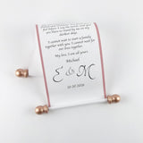Custom printed scroll, 5x13 white paper, with optional gift box