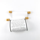 Custom printed scroll, 5x13 white paper, with optional gift box