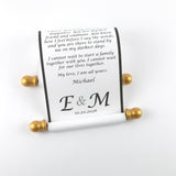 Custom printed scroll, 5x13 white paper, with optional gift box