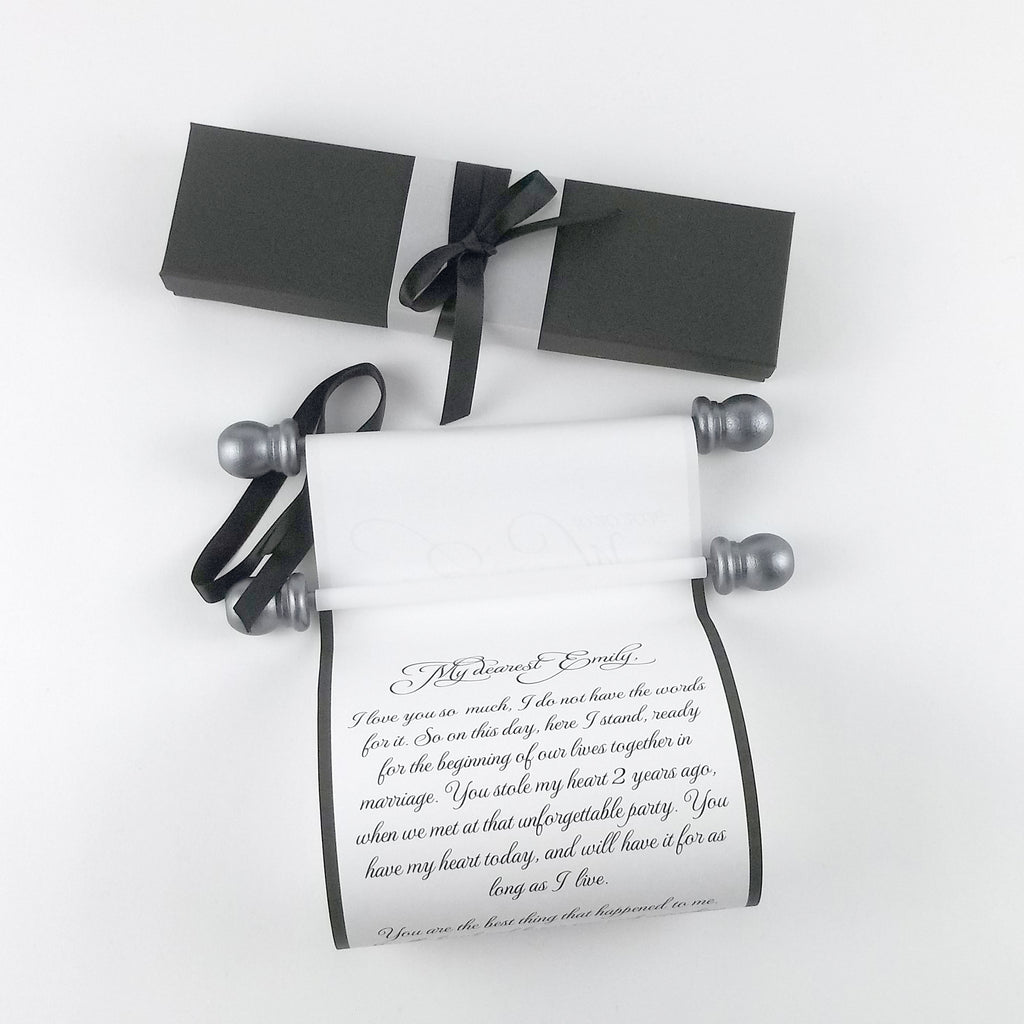 Costom Scrolls Custom Message Scroll in Black and Grey, 5x12