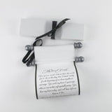 Custom printed scroll, 5x13 white paper, with optional gift box