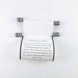 Custom Message Scroll in Black and Grey, 5x12" paper, with gift box