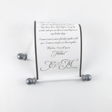 Custom printed scroll, 5x13 white paper, with optional gift box
