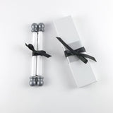 Traditional black and white wedding invitation scroll, formal invitation, optional box