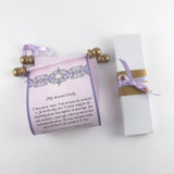 Victorian Style Custom Message Scroll with Gold Accents, 5x12" paper, optional gift box