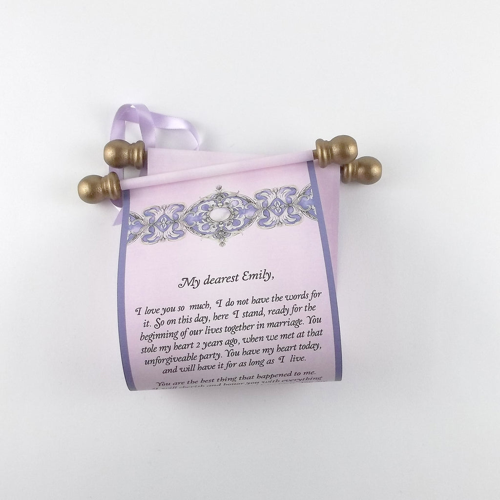 Costom Scrolls Victorian Style Custom Message Scroll with Gold Accents, 5x12