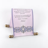 Victorian Style Custom Message Scroll with Gold Accents, 5x12" paper, optional gift box