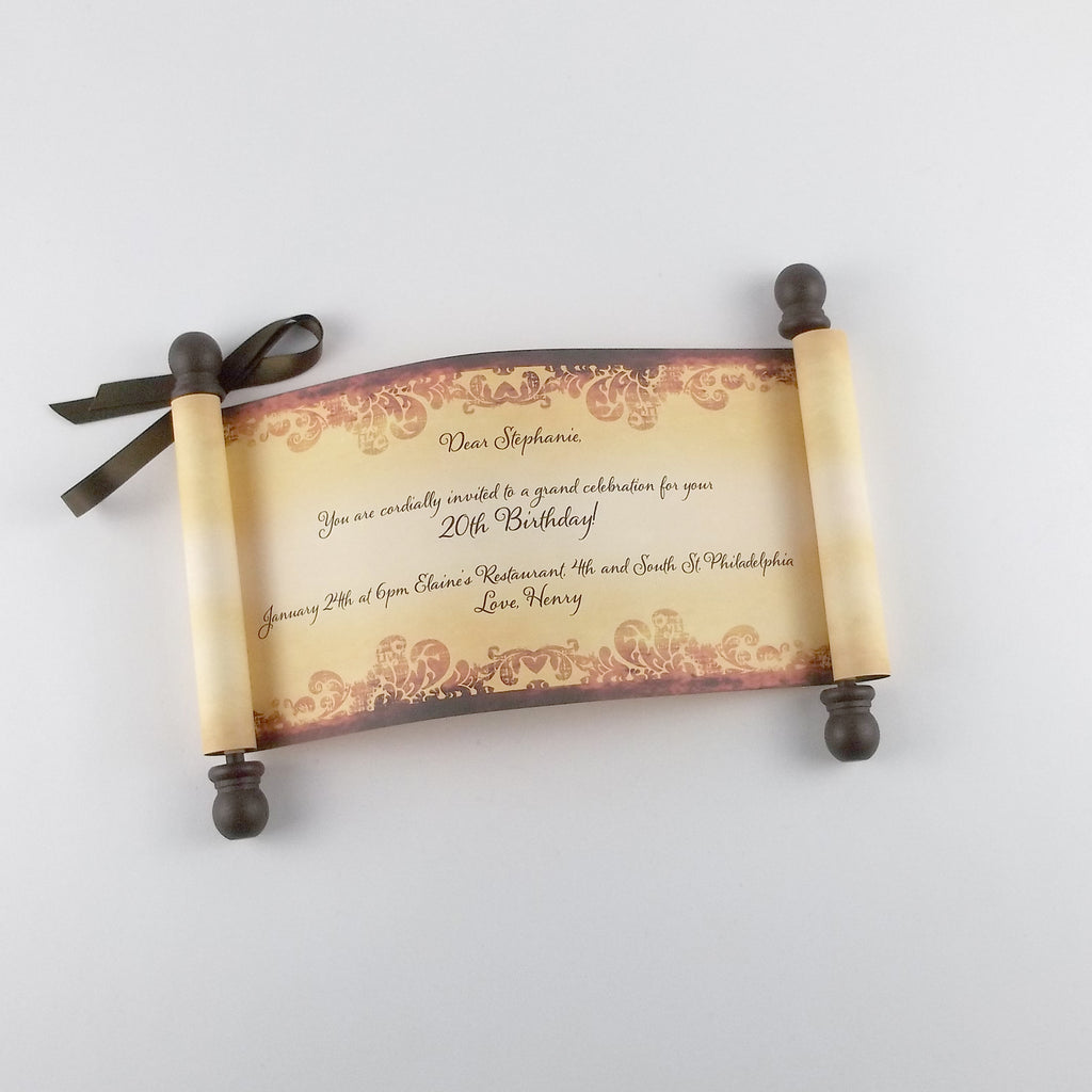 Costom Scrolls Custom Message Scroll, Vintage Style, 5x12