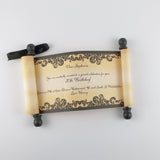 Custom Message Scroll, Vintage Style, 5x12" paper, optional gift box
