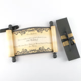 Custom Message Scroll, Vintage Style, 5x12" paper, optional gift box