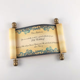 Custom Message Scroll, Vintage Style, 5x12" paper, optional gift box