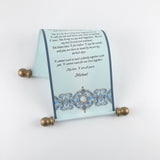 Victorian Style Custom Message Scroll with Gold Accents, 5x12" paper, optional gift box
