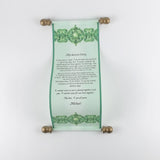 Victorian Style Custom Message Scroll with Gold Accents, 5x12" paper, optional gift box