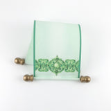 Regency blank decorative green paper scroll with gift box, 5x12" paper