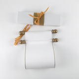 Blank white paper scroll with gift box for hand writing a personal message, 5x12" paper